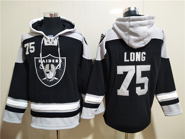 Men's Las Vegas Raiders #75 Howie Long Ageless Must-Have Lace-Up Pullover Hoodie